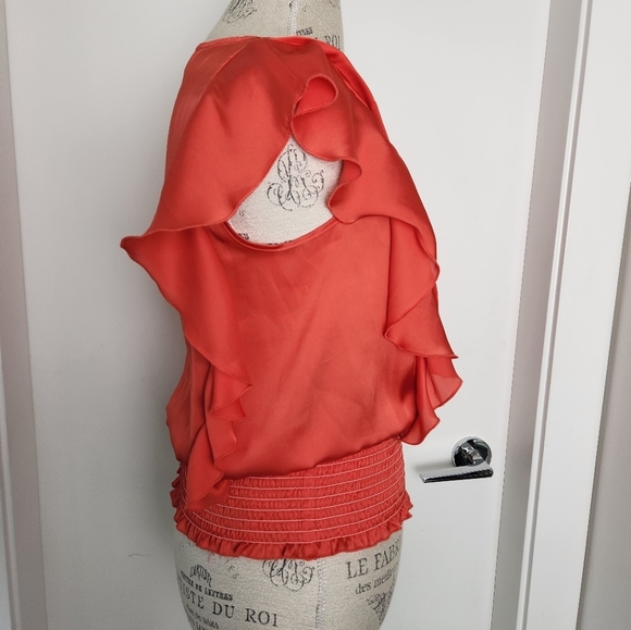 DKNY Red Ruffle Blouse - Picture 4 of 12